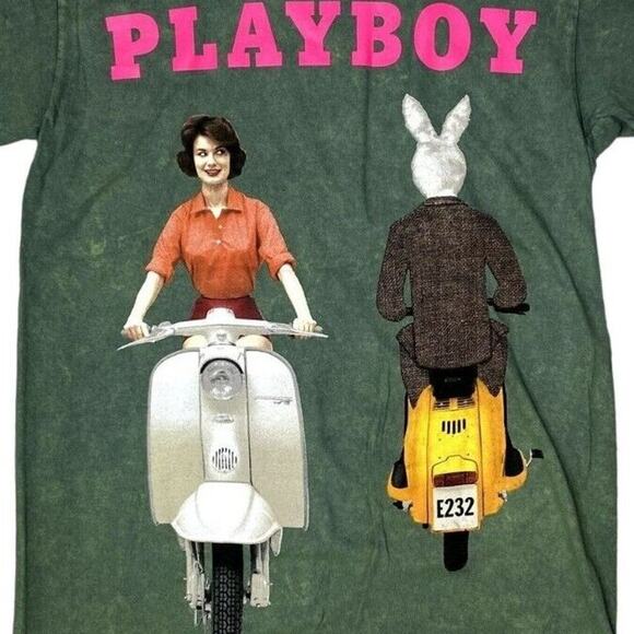 Playboy Vintage Style 1959 Cover Short Sleeve Unisex T Shirt Crew Neck S Green - Picture 10 of 15